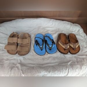 Toddler Boys Size 7/8 Sandals Set Of 3 Bundle